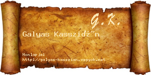 Galyas Kasszián névjegykártya